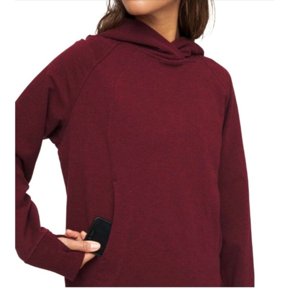 LULULEMON Women's Scuba Hooded Pullover Sweatshirt in Heathered Deep Rouge
